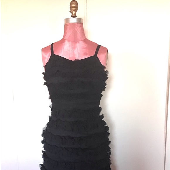 NWT Anna Sui Silk Laser Cut Ruffled Tiers Dress XS - Picture 2 of 8
